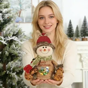 Christmas Gift Bag (Zipper Design) — 2026 Edition Reusable Linen Christmas Gift Bag, Ideal for Holding Apples, Candy, Small Toys, and Various Gifts