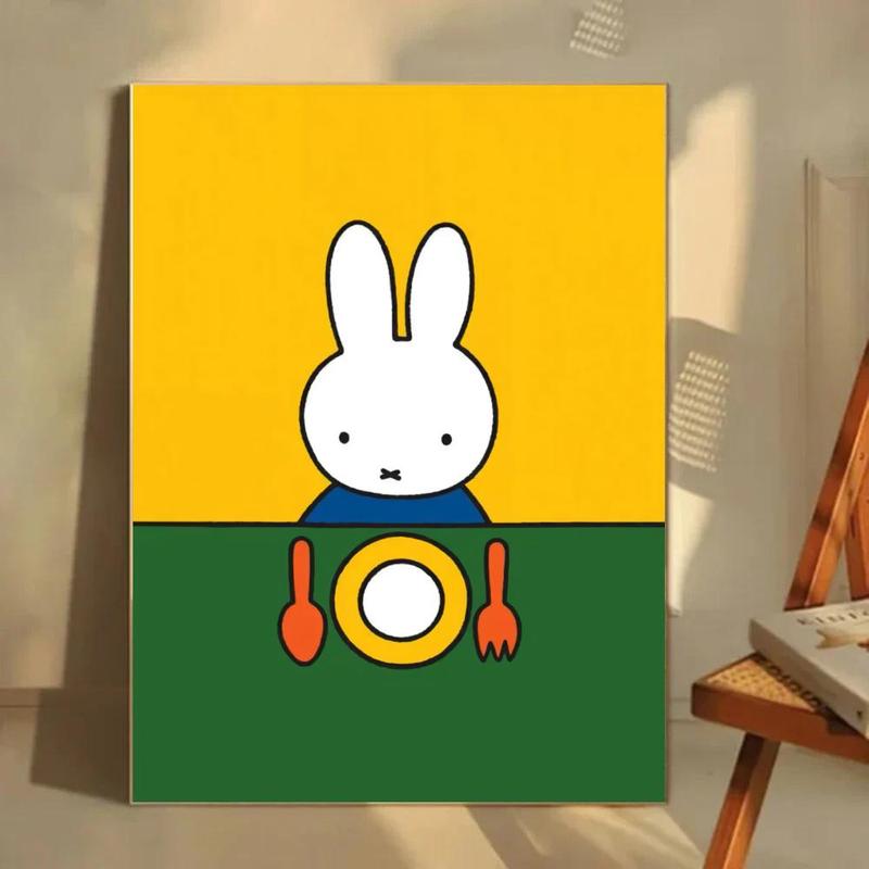 Cute Classic Dutch Cartoon Character M-Miffy Poster HD Printed Poster With Ultra-clear Resolution Waterproof And Moisture-proof Suitable For Bedroom Living Room Bar Restaurant Cafe Wall Decoration As Gift