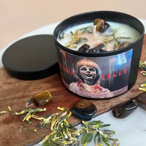 Annabelle Doll It Movie Halloween Candle, Intention Candle, Spooky season gift, Horror Candles, Scary movie Lover Decor Decoration Crystals Drip Hand Light Nursery Tin Wall Ornaments