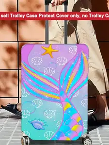 1pc fish tail Suitcase Cover(Suitcase not included), Travel accessories Travel essentials Suitable for travel and outings, Dustproof Cover, And Durable Travel Accessory Suitable for Various Sizes for Travel & Home Use3.24PYT-19