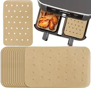 Air Fryer Perforated Parchment Paper, 100pcs Non-stick Air Fryer Liner, Disposable Perforated Baking Paper, Baking Utensils for Home Kitchen