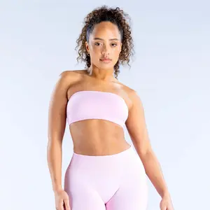 DF Set: Beautiful Back Vest, Strapless Tube Top Bra with Chest Pads for Yoga and Fitness