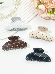 4pcs women's fashion polka dot hair claws Claw Clips, sweet and versatile contrasting color hair accessories, multiple color choices, suitable for parties, weddings, vacations, grasslands, beaches, gifts, daily leisure hair accessories Hair Claws Set