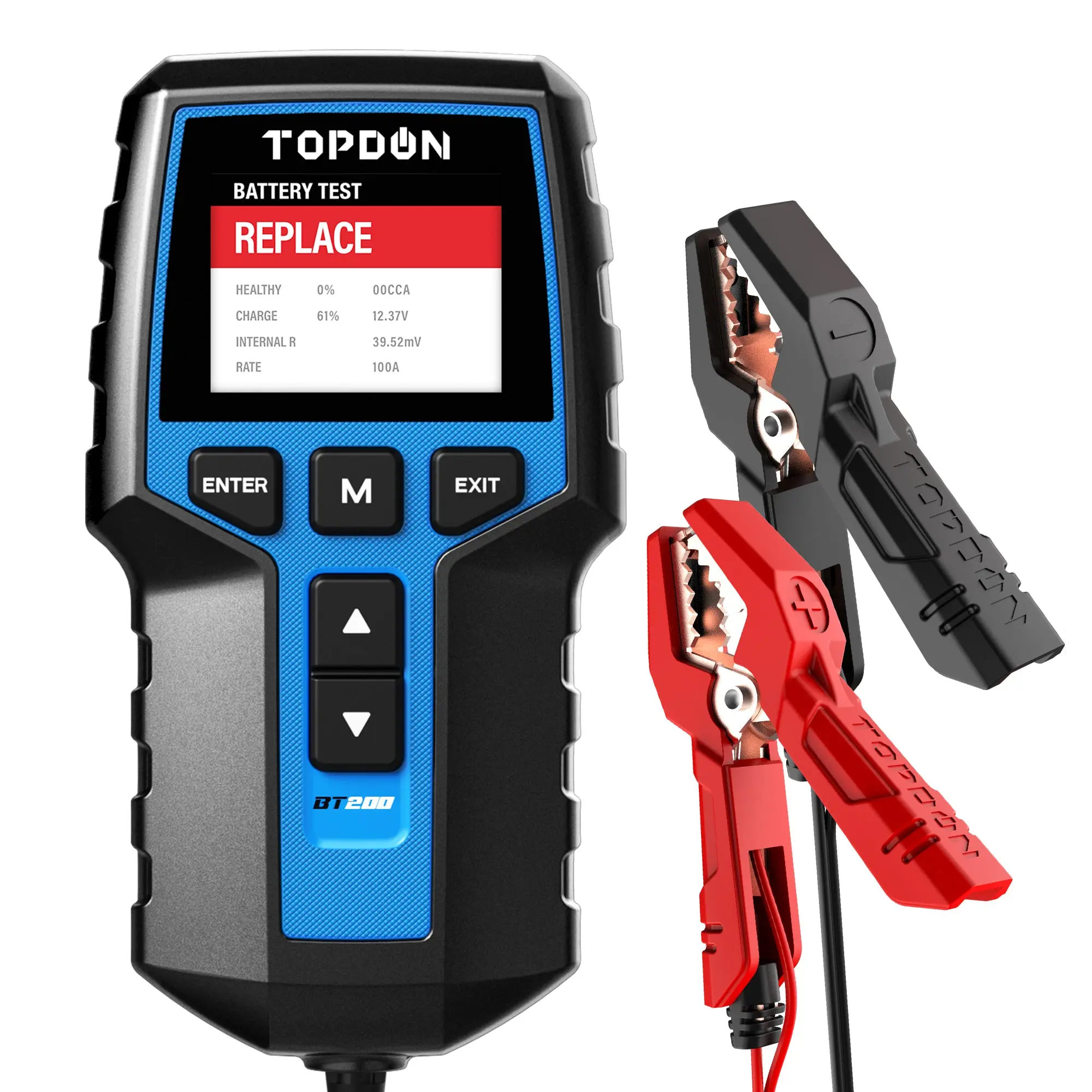 TOPDON BT200 Vehicle 12V Battery & 12V-24V System Tester, 2.4 Inch Color LCD Screen, Fast Accurate Testing Tool for Car Repair