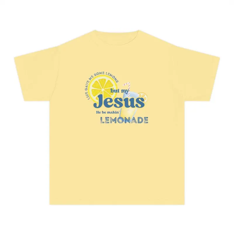 Youth & Adult Lemonade Faith T-Shirt, Life Gave Me Some Lemons but My Jesus He Be Makin' Lemonade tee, Inspirational Shirt