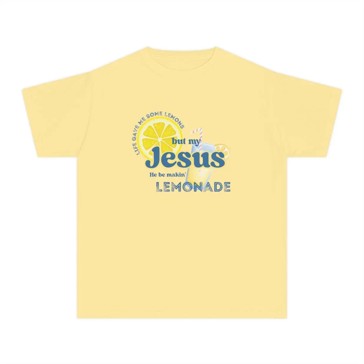 Youth & Adult Lemonade Faith T-Shirt, Life Gave Me Some Lemons but My Jesus He Be Makin' Lemonade tee, Inspirational Shirt