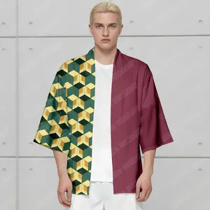 Japanese Anime Tanjirou Kamado Cosplay Kimonos for Men Women Summer Cloak Haori Kamade Nezuko Robe Outfits Kochou Shinobu Kimono