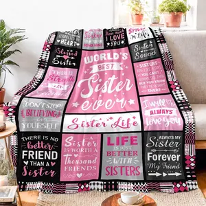 Cozy Flannel Blanket, 280GSM, Multi-Sizes, Sister Friendship Gifts, Ideal for Big Sister & Best Friend Christmas & Birthday Gifting,summervibes