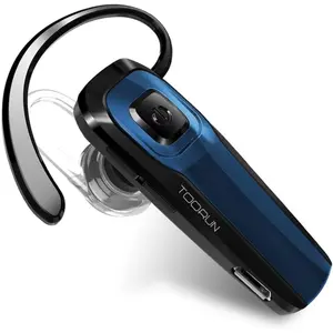 Bluetooth Earpiece For Android,iPhone,Cell Phone,Laptop-Blue, a handsfree wireless earpiece headphone with Noise Reduction and Microphone, Bluetooth V5.0