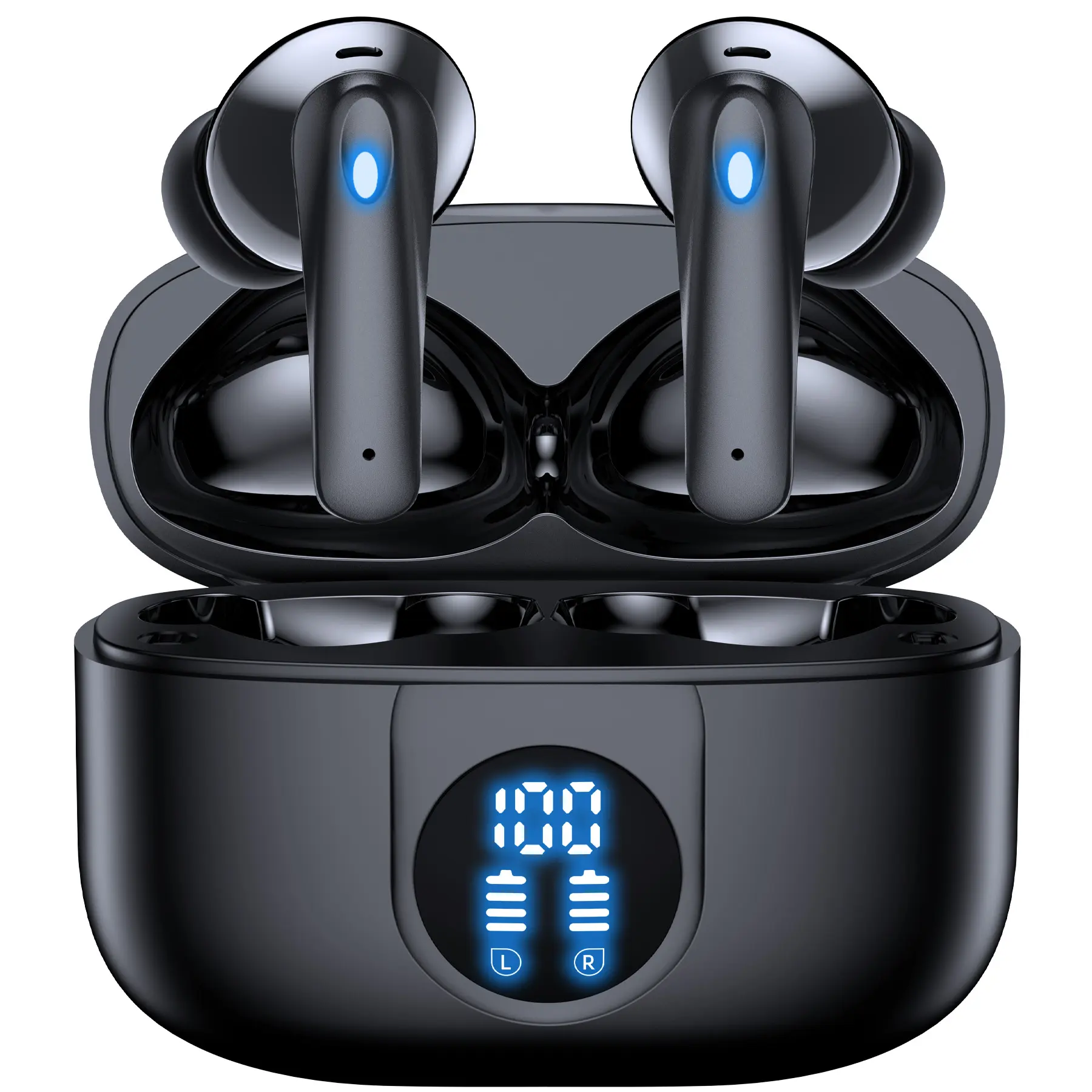 [Stock Up] VEAT00L P91 Wireless Earbuds Bluetooth 5.4 Headphones with Dual LED Display, 60H Playback ENC Noise Canceling Mic, Mini Charging Case Deep Bass for iPhone Android