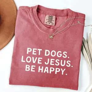 Comfort Colors Dogs And Jesus TShirt, Dog Lover Tee, Funny Dog Mom Gift For Her, Religious Dog Mom TShirt, Trendy Faith Christian Tee - TrendWear USA