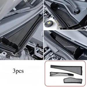 3pcs Anti-leak Covers for Front Windshield Left and Right Water Channels, and Bug Screens for Hood Ventilation Holes, Suitable for Toyota Sienna and Granvia