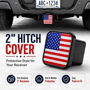 Show Your Pride!Patriotic American Flag Hitch Cover, Universal 2" Receiver Plug for Trucks
