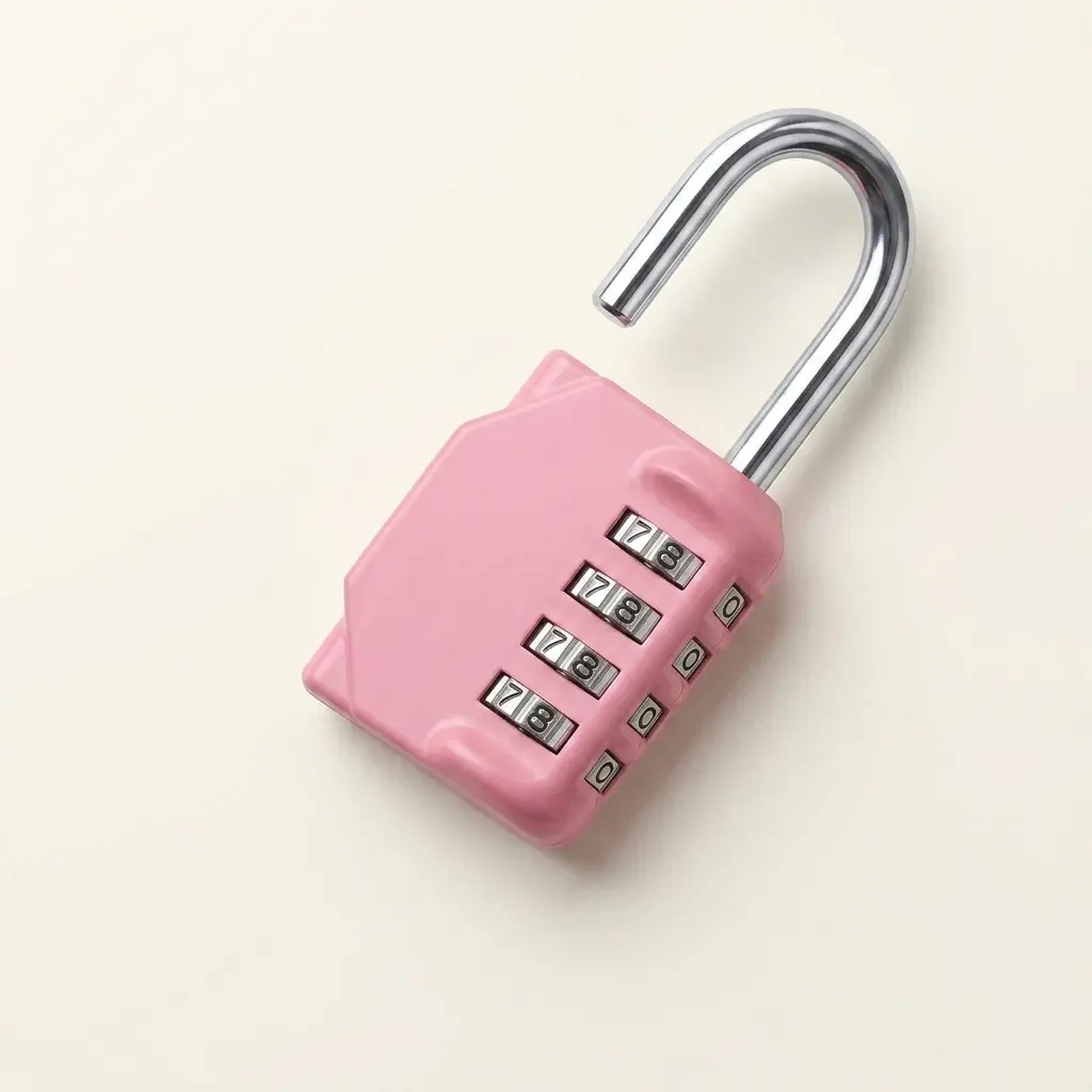 4 Digit Combination Padlock – Resettable Outdoor Lock for Gym, School Locker, Gate, Fence & Storage Use, Pink