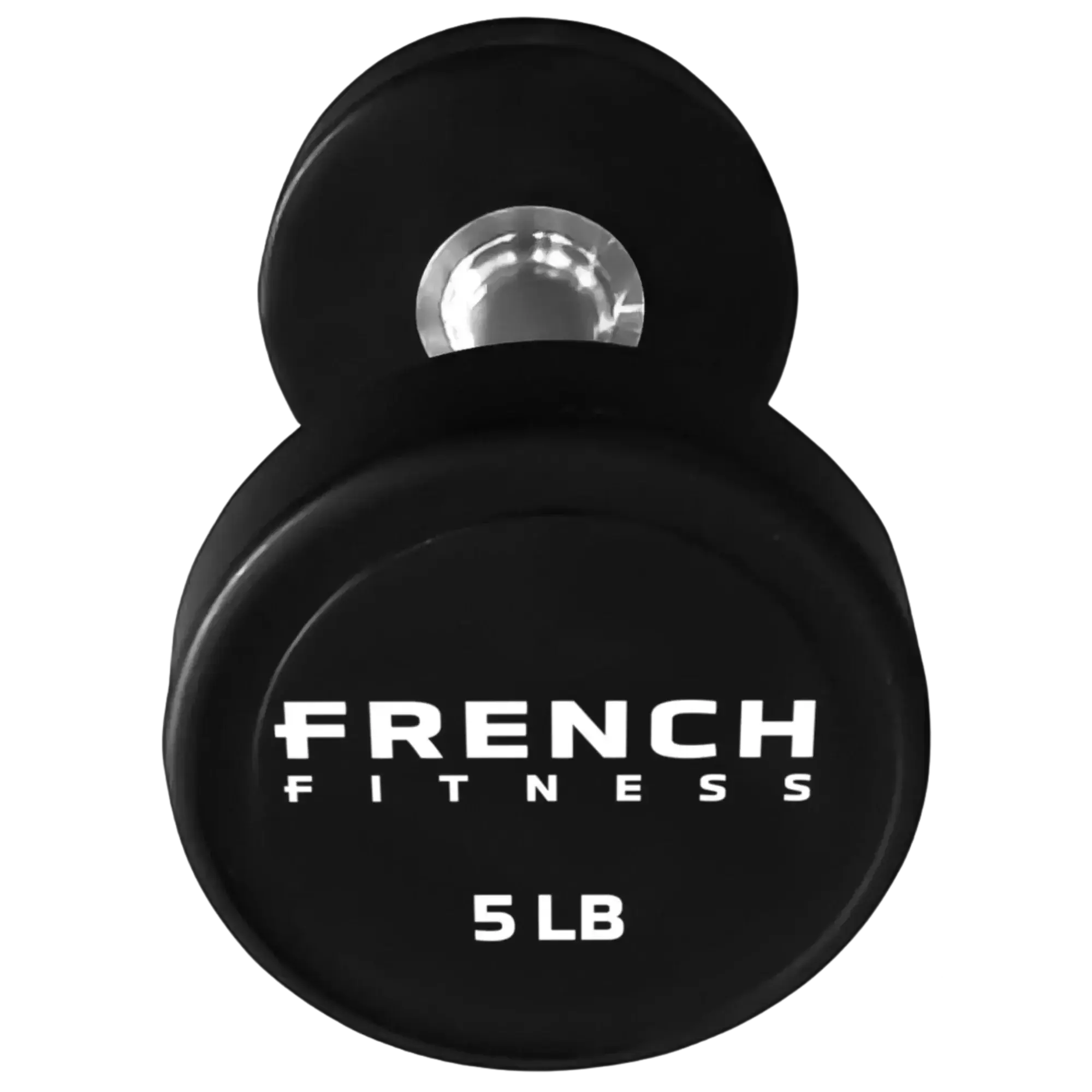 French Fitness Urethane Round Pro Style Dumbbell V2 - 5 lbs Single (New) | Muscle Training Equipment, Home Gym Fitness Equipment