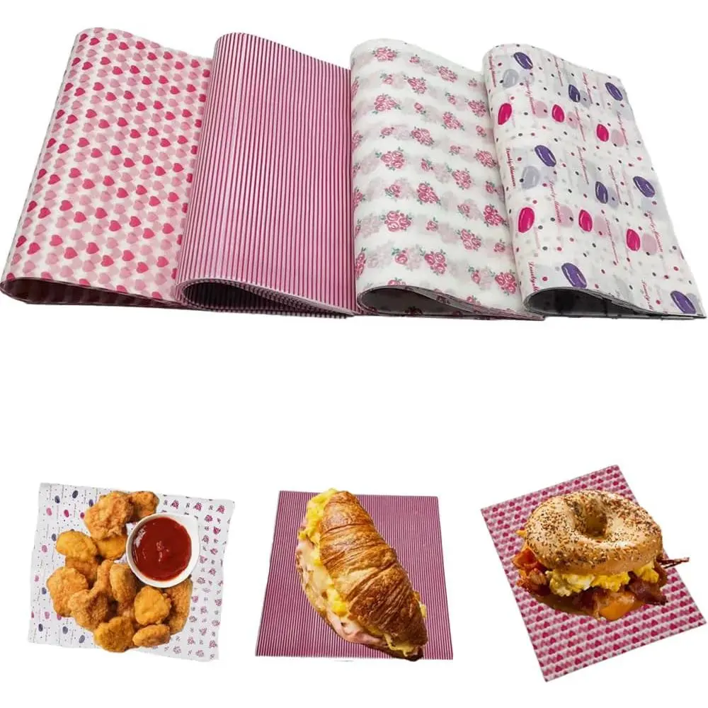 200 count Wax Paper Deli Paper Sheets Sandwich Wrap  Paper Picnic Paper Sheets for  Basket Liner, Party,Kitchen,Restaurant(9.8inx8.5in)