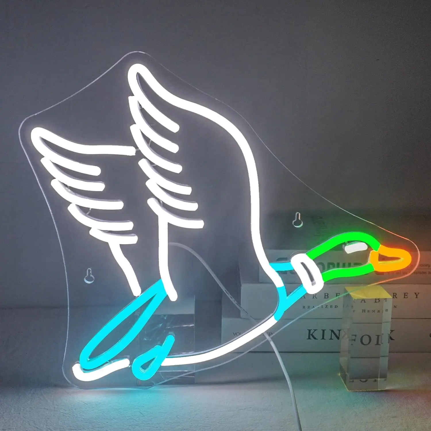 Flying Mallard Duck Neon Sign, LED Animal Neon Light Wall Decor, USB Powered Duck Neon Sign for Bar, Cabin, Game Room, Bedroom, Hunting Themed Decor