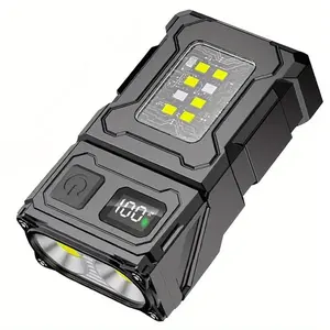 Adjustable Angle Magnetic Camping Flashlight, Portable Keychain Light,  Rotating Durable Design, High Brightness Waterproof Emergency Lamp, Multifunctional Flashlight