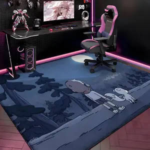 H-Hilda Floor Mat Gaming Room Soft Flannel Floor Rug Non-Slip Absorbent Doormat for Esports Setup, Bedroom, Entrance, Gamer Home Decor, Anti-Skid Washable Mat, Multiple Sizes Available