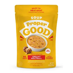 Proper Good Ready to Serve Creamy Meatball Soup, 12 oz, Shelf-Stable