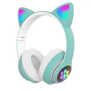 2026 Light Up Cat Ear Bluetooth Headphones - Wireless Audio Headphones with Glowing LEDs, Adjustable Fit, Cute Design, Streaming Capability for Daily Wear & Games