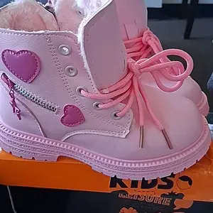Cute Fashionable Heart Decor High Top Boots for Girls, Casual Comfortable Warm Boots for Daily Wear, Perfect for Students and Outdoor for Fall & Winter