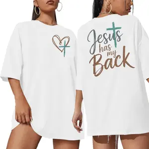 Women's oversized Christian shirts, Jesus religious shirts, faith cross T-shirts, inspirational Bible verse tops