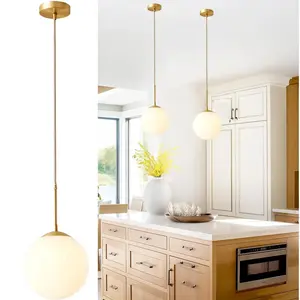 Modern Glass Chandelier, Adjustable Pendant Light, Ceiling Mounted, E26/e27 Socket, Suitable for Kitchen, Living Room, Bedroom