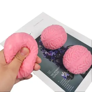 Halloween Stress Relief Toys – Squishy Brain Goo Ball, Flour-Filled Dough Stress Ball, Funny Scream Egg & Arm Exerciser Grip Strength Trainer