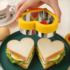 Sandwich Cutter & Crust Sealer Set, Stainless Steel Uncrustables Maker with Bear, Dinosaur Shapes, Crustless Sandwich Bread Mold with Protective Handles for Kids Lunch, Bento Boxes, Toast, Pastries & DIY Baking, Cookie Cutters, Baking Tools