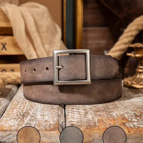 Antique Silver Color Square Zinc Alloy Buckle Belt, Vintage Belt, Belt with Buckle, Casual Business Retro PU Leather, Unisex Design for All Occasions, Pu Leather Belts