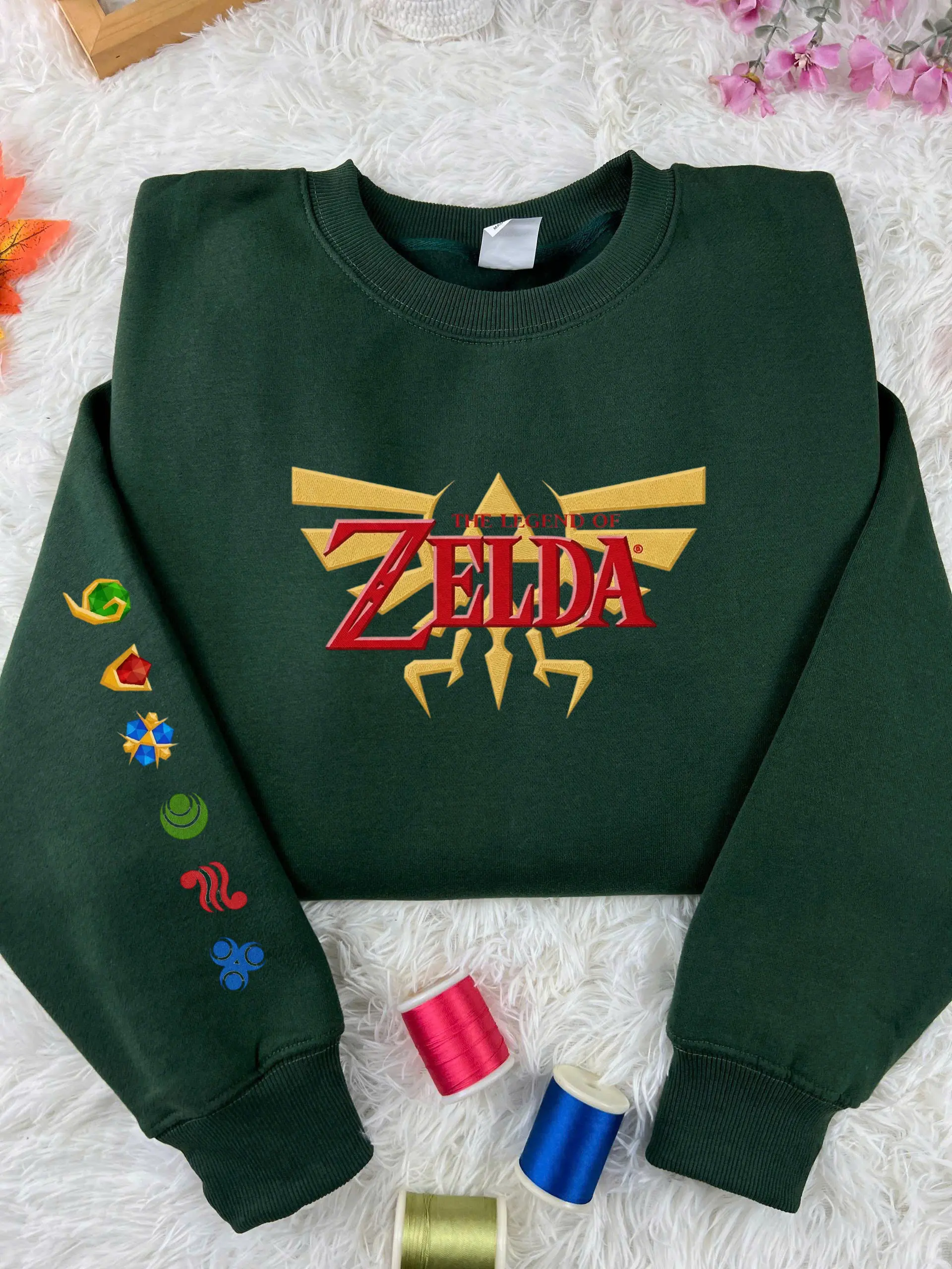 Triforce Hylian Crest The Legend of Zelda Embroidered Sweatshirt And Hoodie, Zelda Tears of the Kingdom Crewneck, Gift for Gamer
