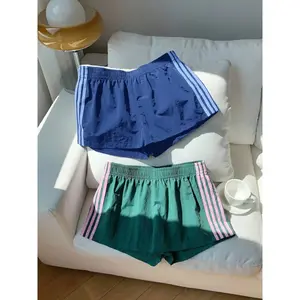 Women's quick drying breathable sports shorts, loose elastic waist summer casual outerwear, retro style wide leg shortsRAIMENTRY