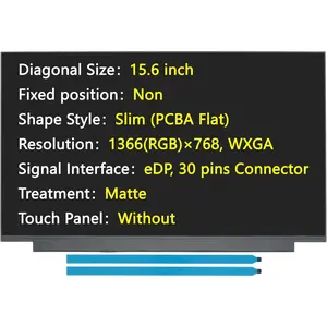 Grade A+  Screen Replacement for  15-FD0081WM 15-FD0083WM, 15.6", 1366x768 WXGA, eDP/30 pins Connector, Non-Touch, LED LCD Display with Tape (Matte)