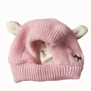 Knitted Dog Hat With Ear Muffs, Windproof Warm Winter Headwear for Small And Medium Puppies, Soft Comfortable Pet Accessories, Stylish Warm Costume Suitable For Daily Outdoor Wear And Christmas Holiday Gift