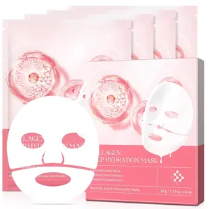 Mother's Day Gift Hydrating Overnight Hydrogel Mask, Anti-Wrinkle Moisturizing Skincare, Sheet Facial Masks for Women (4-Pack Pink)