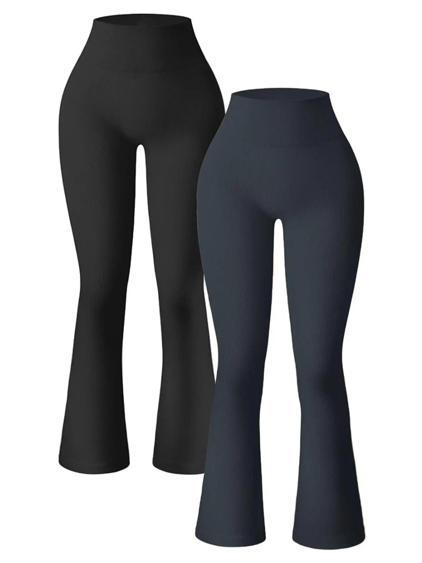 Women's High Waist Flare Leg Sports Leggings, Casual Comfy Basic Trousers for Yoga Gym Workout Running, Ladies Sportswear Clothing for Spring & Fall