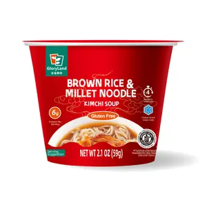 Brown Rice & Millet Noodle Kimchi Soup