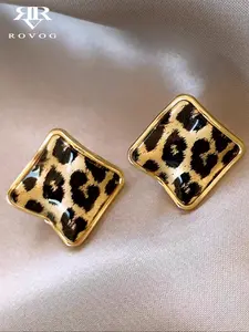 Women's Leopard Print Stud Earrings, Asymmetric Design, Elegant Daily Wear Jewelry, Perfect for All Seasons & Special Occasions, Versatile Earrings