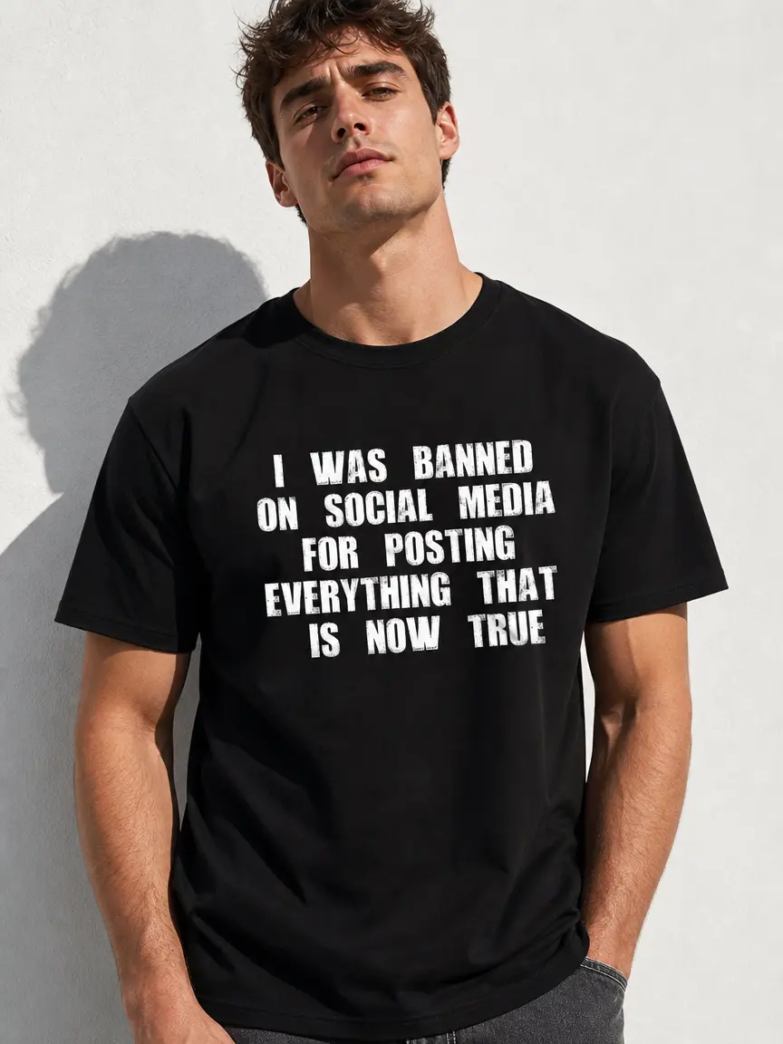 I Was Banned On Social Media For Posting Everything That Is Now True Classic T-Shirt # oversizedstreetwear top # favorite shirt tee # men casual summer # rock music lover shirt # angel t-shirt