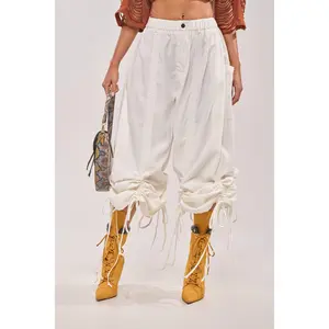 DRAMA RUCHED JOGGER IN WHITE
