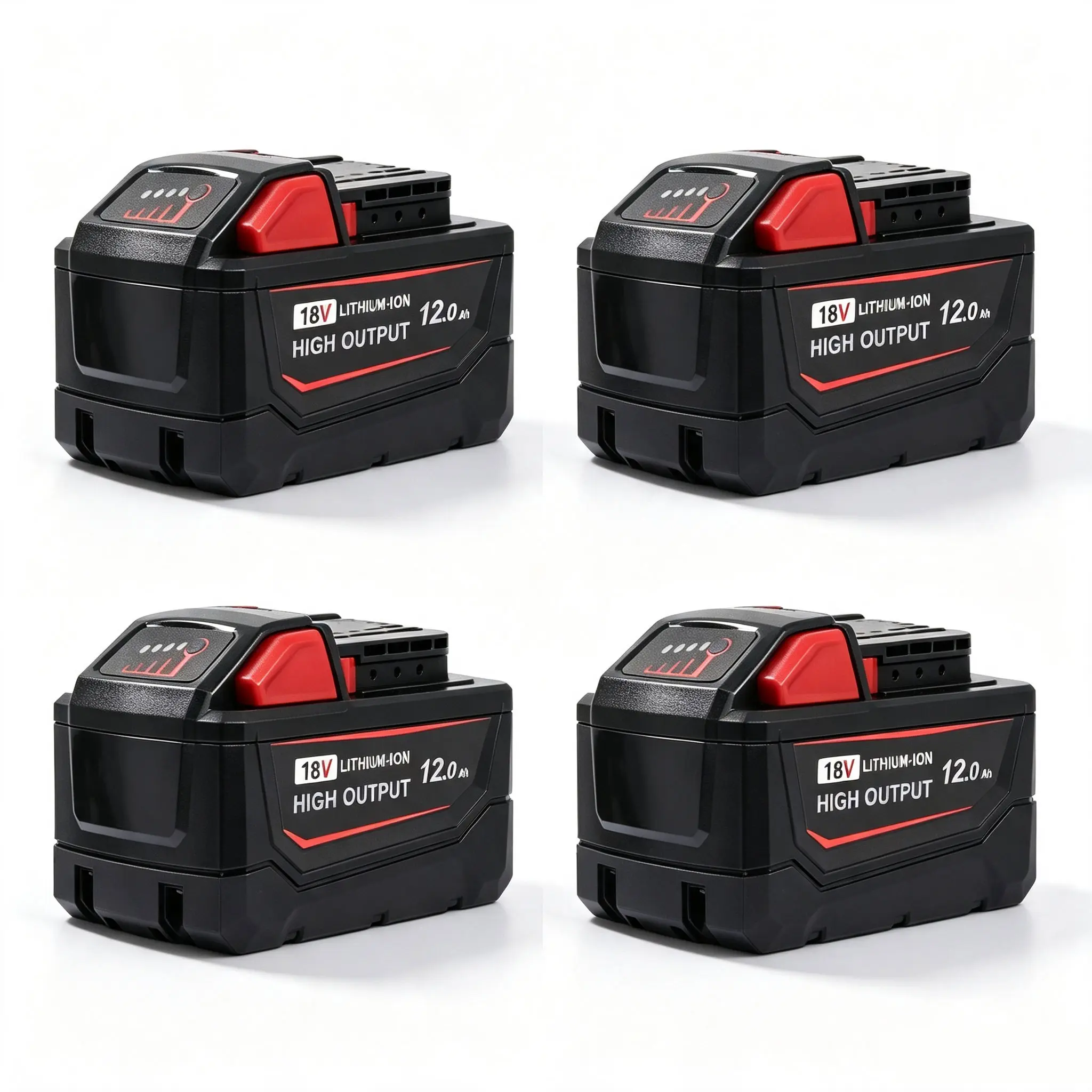 4 Pack 12.0Ah Compatible for Milwaukee M18 Battery High Output Lithium Ion Replacement for 48-11-1880 48-11-1860 48-11-1850