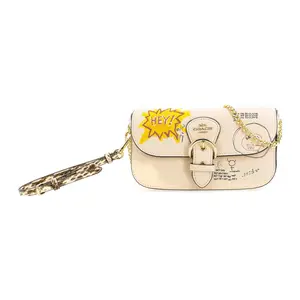 Coach X Basquiat Kleo 19 Leather Crossbody Bag with Graffiti Print for Women