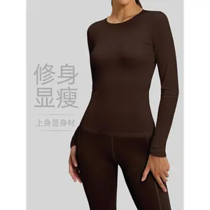 Autumn collection slimming bare-skin feeling yoga long-sleeved Pilates sports fitness yoga top