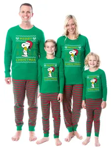 Peanuts Christmas Ugly Sweater Tight Fit Cotton Matching Family Pajama Set
