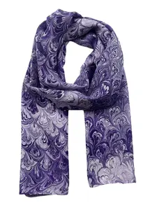 Purple Bouquet Silk Scarf