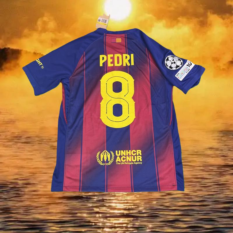 25-26 home red and blue Lamin Yamal No. 10 football jersey