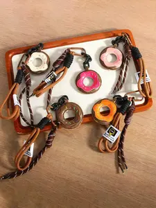 Mini Donut PU Marmalade Color Bag Charm, Cute Keychain Phone Strap, Delicate Backpack Decoration, Small Gift