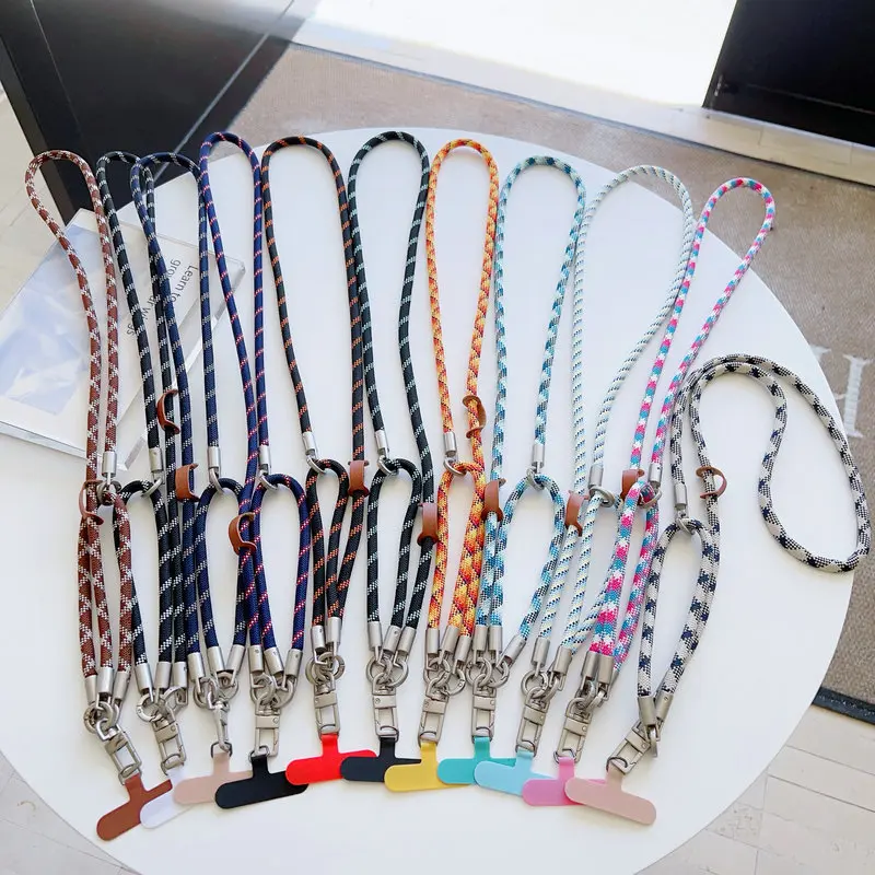 2026 Fashion Universal Phone Shoulder Chain, Silver Double Buckle Adjustable Hand Wrist Lanyard, Multifunctional Anti-drop Hang Cord Key Rope, sleek trendy minimalist style, ideal for daily leisure, outing activities and personal decorative matching