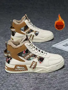 Men's Snow Boots, Slip-Resistant Traction, Cushioned Insole, Non-Slip PVC Outsole, Lace-Up Ankle Support, / Colorblock Design